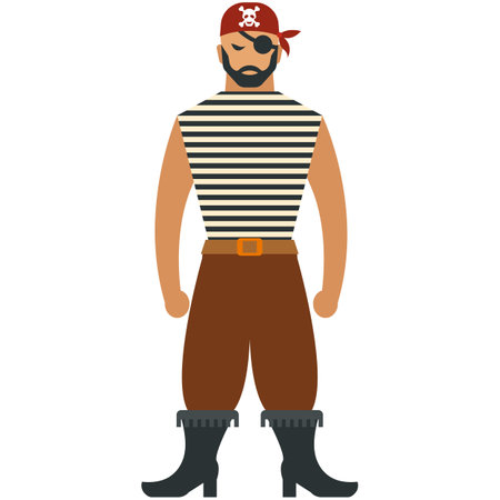 Brave pirate vector isolated on white backgroundのイラスト素材