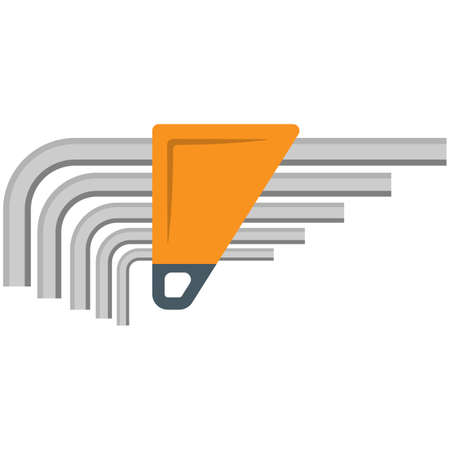 Allen wrench hex key icon flat vector isolated on whiteのイラスト素材