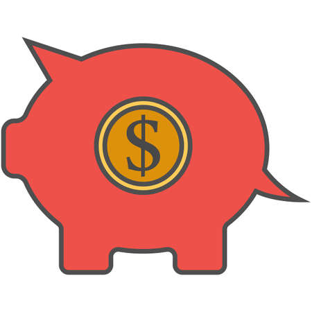 Piggy bank icon vector isolated on white backgroundのイラスト素材