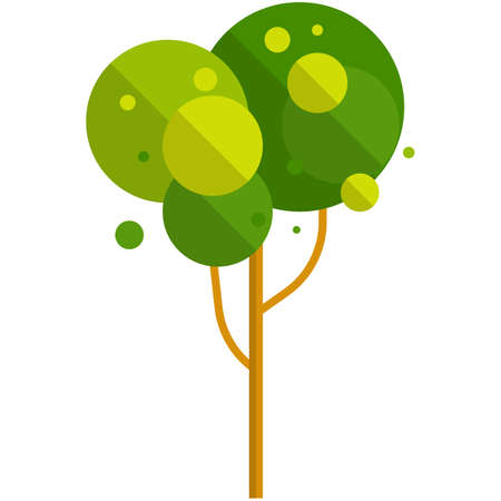 Green garden or park tree flat vector isolated on whiteのイラスト素材