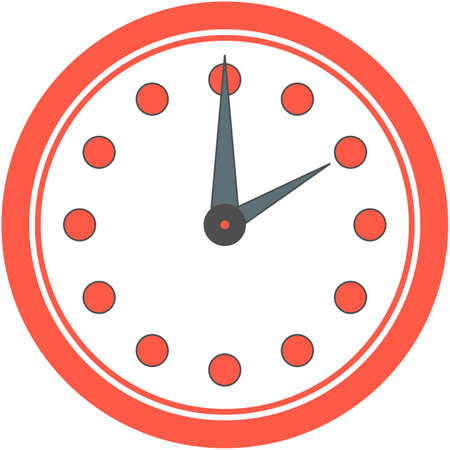 Clock flat vector icon isolated on white backgroundのイラスト素材