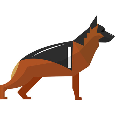 Shepherd german dog vector icon isolated on whiteのイラスト素材