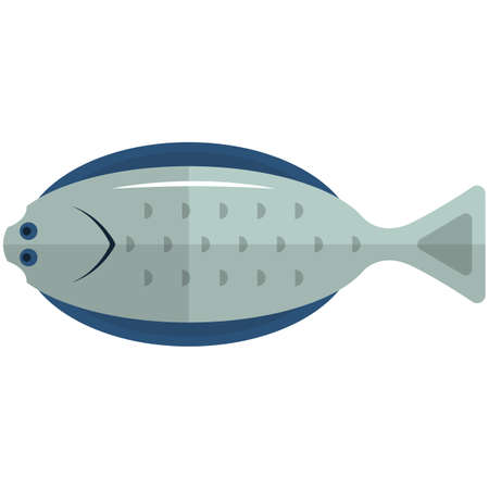 Halibut fish vector illustration isolated on whiteのイラスト素材
