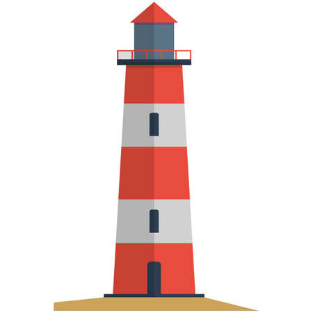 Vector lighthouse illustration isolated on white backgroundのイラスト素材