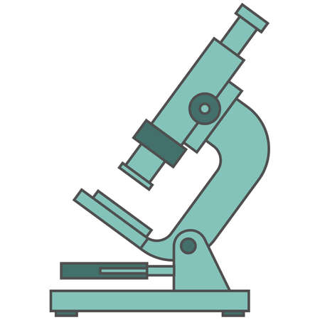 Laboratory microscope vector icon isolated on whiteのイラスト素材
