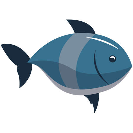Vector fish sea dweller illustration isolated on whiteのイラスト素材