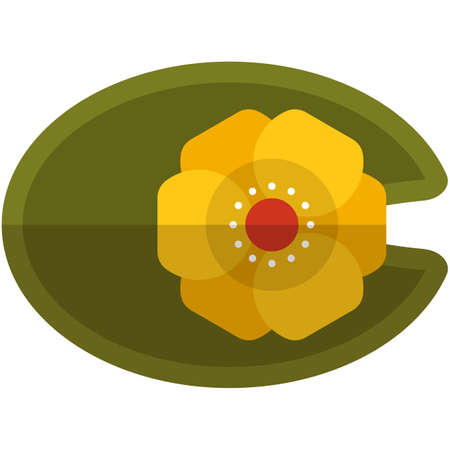 Vector lily water flower illustration isolated on whiteのイラスト素材