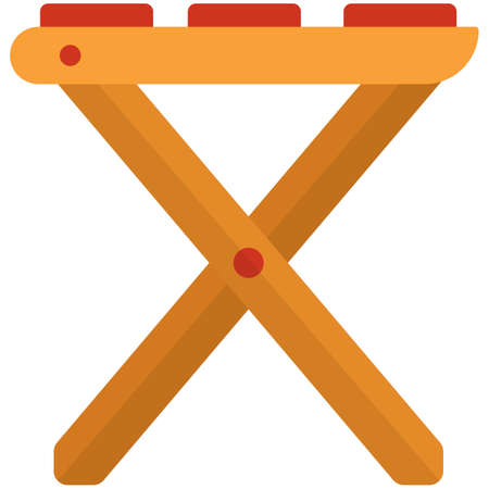 Wooden stool vector isolated on white backgroundのイラスト素材