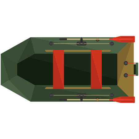 Inflatable rubber boat vector, dinghy icon on whiteのイラスト素材
