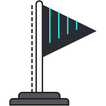 Vector flagpole icon isolated on white backgroundのイラスト素材