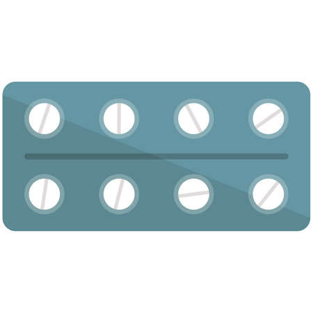 Pill and tablet blister medicine vector isolated on whiteのイラスト素材