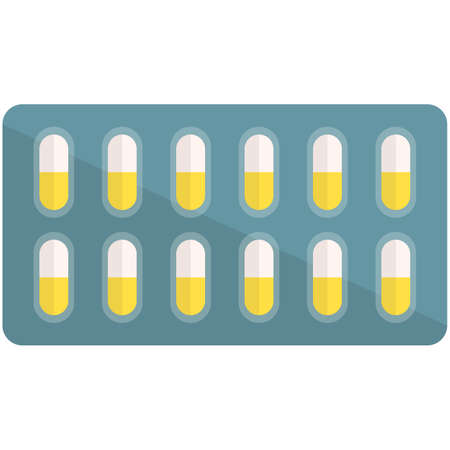 Capsule pill blister pack vector isolated on whiteのイラスト素材