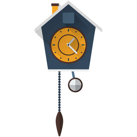 Vector old cuckoo clock isolated on white backgroundのイラスト素材