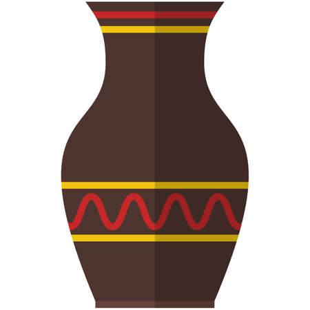Pottery vase vector isolated on white backgroundのイラスト素材