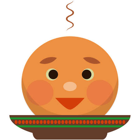 Small round loaf or bun vector isolated on whiteのイラスト素材