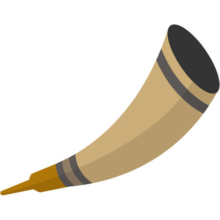 Horn music instrument vector icon isolated on whiteのイラスト素材