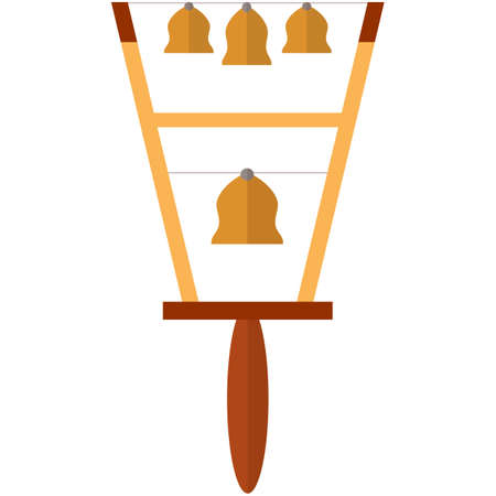 Music instrument with bells vector icon isolated on whiteのイラスト素材