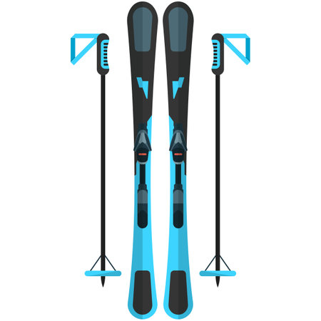 Ski equipment and pole stick icon isolated on whiteのイラスト素材