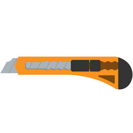 Stationery knife vector office cutter icon on whiteのイラスト素材