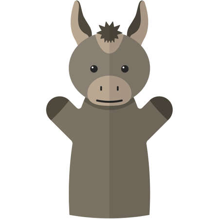 Vector donkey hand puppet doll for theatre showのイラスト素材