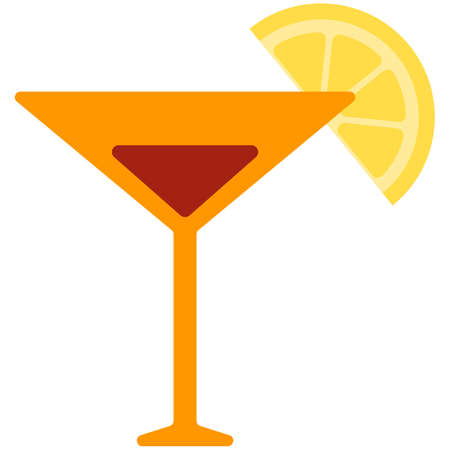 Cosmopolitan cocktail or martini drink in glass vectorのイラスト素材
