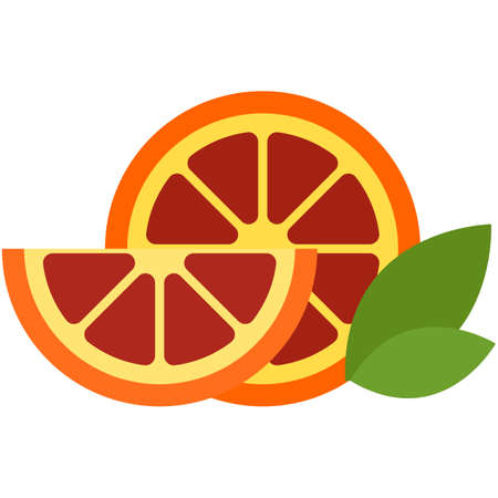 Grapefruit slice and half fruit vector illustrationのイラスト素材