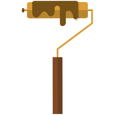 Paint roller paintbrush vector isolated on white backgroundのイラスト素材