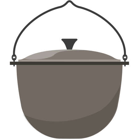 Cooking fire camp pot vector isolated on whiteのイラスト素材