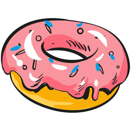Donut vector, doughnut cake icon isolated on whiteのイラスト素材