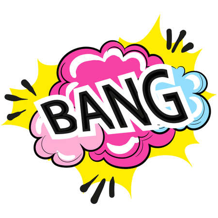 Bang explosion with smoke talk phrase vector