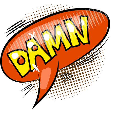 Damn comic speech bubble in pop art style vectorのイラスト素材