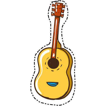 Vector guitar electric or acoustic illustration iconのイラスト素材