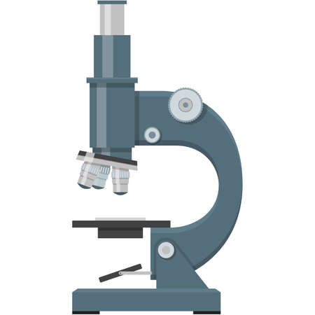 Microscope icon vector lab equipment flat illustrationのイラスト素材