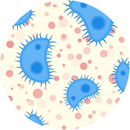 Microbiology and biology illustration. Pathogen organism studying