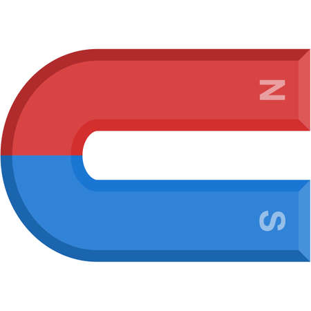 Magnet icon vector physics symbol isolated on whiteのイラスト素材