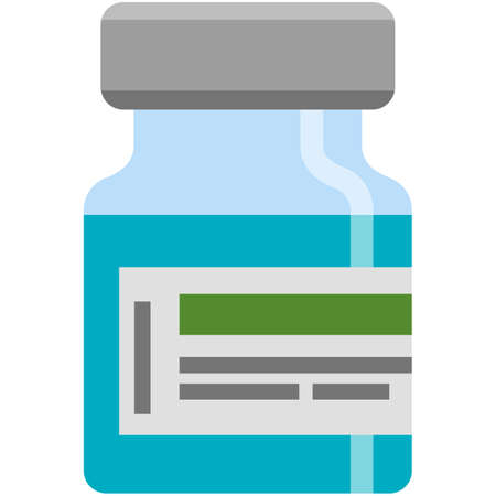 Vial icon vaccine glass phial under cap vectorのイラスト素材