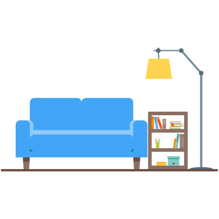 Living room with sofa design interior vector isolatedのイラスト素材