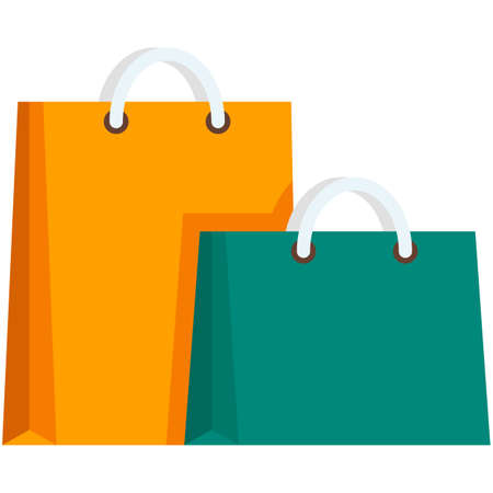 Vector shop paper bag icon illustration isolatedのイラスト素材