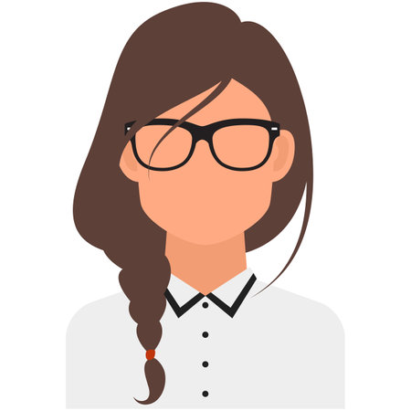 Young woman student avatar icon vector isolatedのイラスト素材