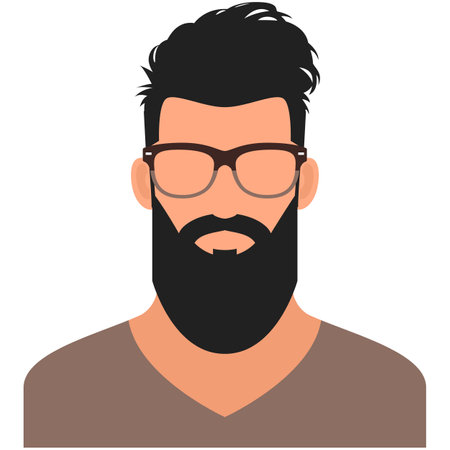Hipster man avatar icon vector isolated on whiteのイラスト素材