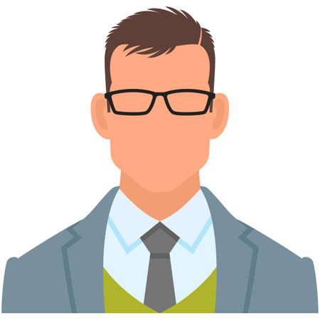 Man office worker clerk avatar icon vector isolated on whiteのイラスト素材