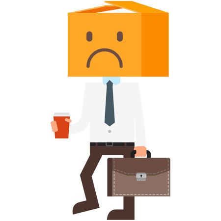 Businessman with sad head box vector illustrationのイラスト素材