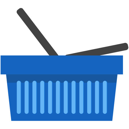 Basket shop icon, vector grocery market or supermarket boxのイラスト素材
