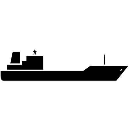 Oil ship tanker vector cargo vessel silhouette on whiteのイラスト素材