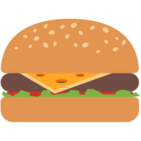 Burger vector, hamburger icon, fast food illustrationのイラスト素材