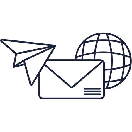 Social email marketing vector flat line iconのイラスト素材