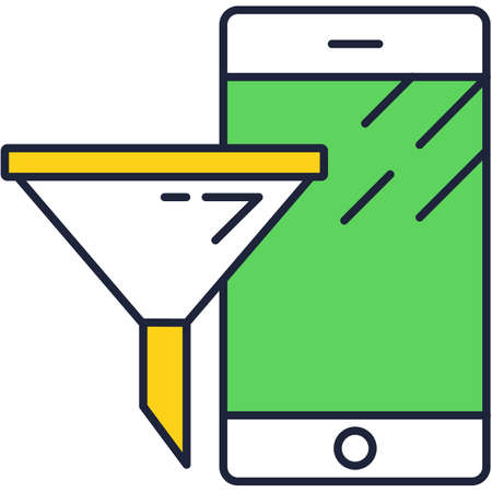 Sale funnel social media marketing vector iconのイラスト素材