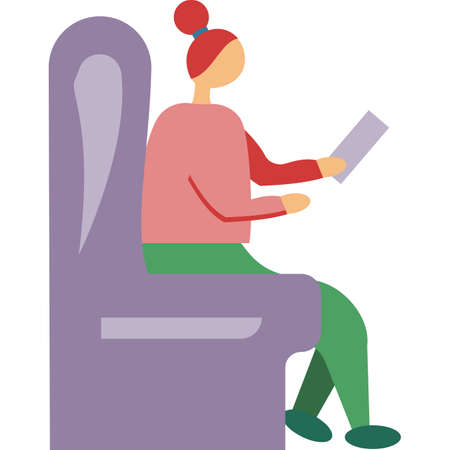 Woman relax on sofa couch isolated vector iconのイラスト素材