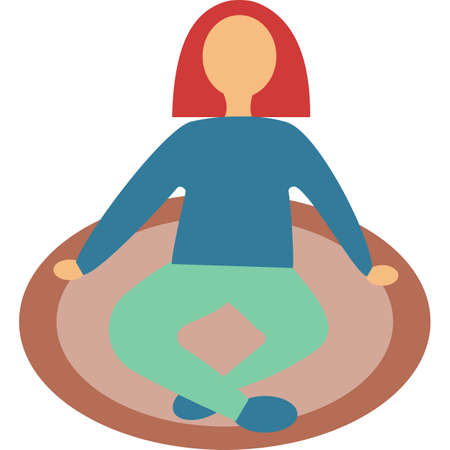 Woman doing yoga meditating relax icon vectorのイラスト素材