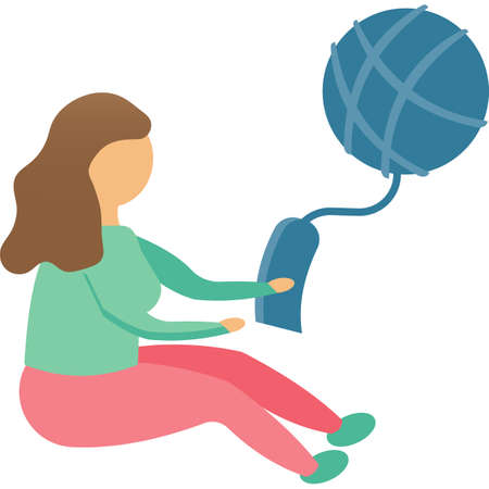 Woman knitting icon vector isolated on whiteのイラスト素材